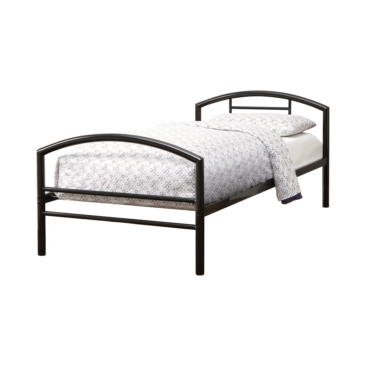 Baines Metal Twin Open Frame Bed Black