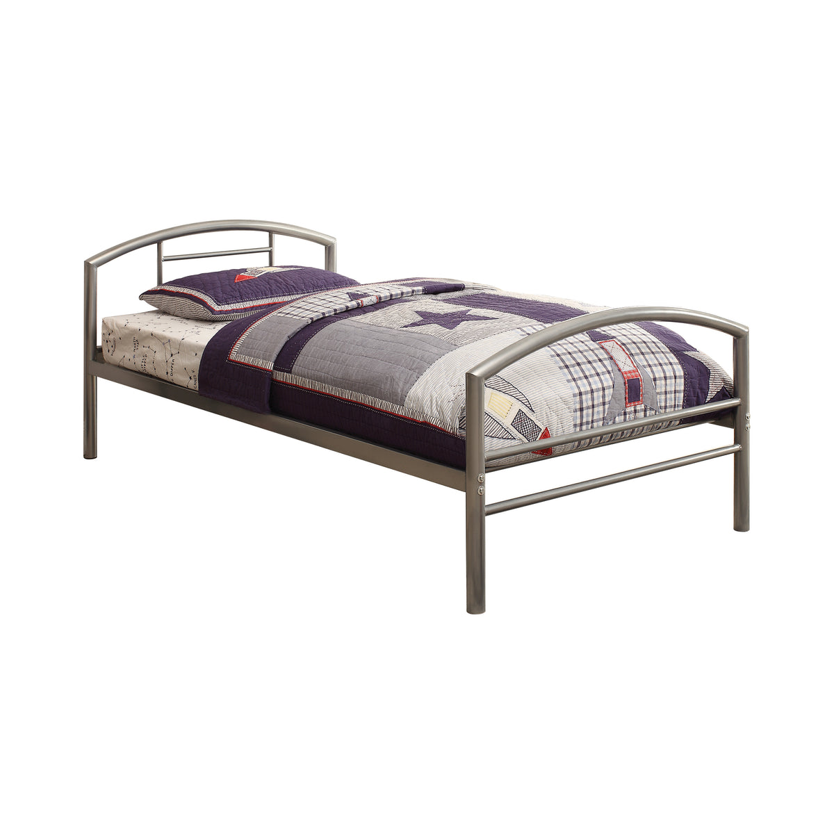 Baines Metal Twin Open Frame Bed Silver