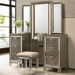 Skylar Vanity Desk & Mirror - Dark Champagne