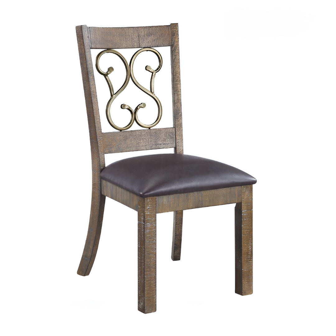 Raphaela Side Chair (Set-2) - Cherry Finish